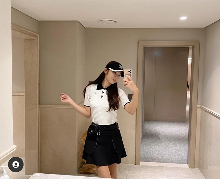 

New Golf Clothing Women's Breathable Quick Drying Short Sleeve T-shirt Polo Shirt Fashion Slim Top Outdoor Sports