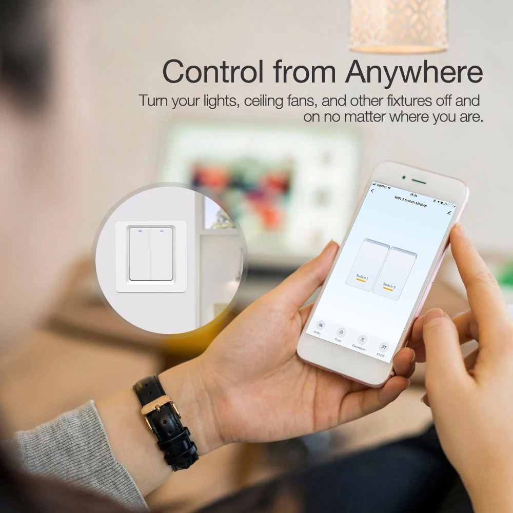 Выключатель Smart Life Tuya/ZigBee настенный выключатсветильник голосовым управлением