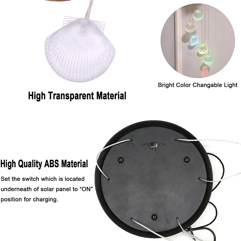 

Outdoor Shell Solar Wind Chimes, Waterproof Hanging Led Solar Powered Shell Chimes for Home/Party/Yard/Garden Decoration