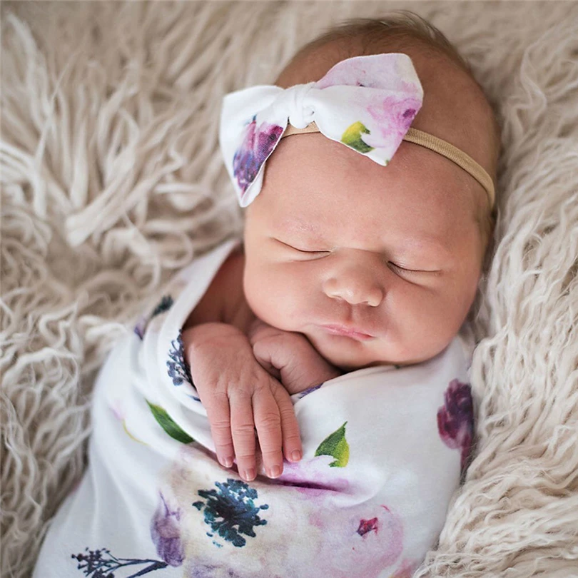 1 шт. детский спальный мешок + головная повязка для новорожденных девочек