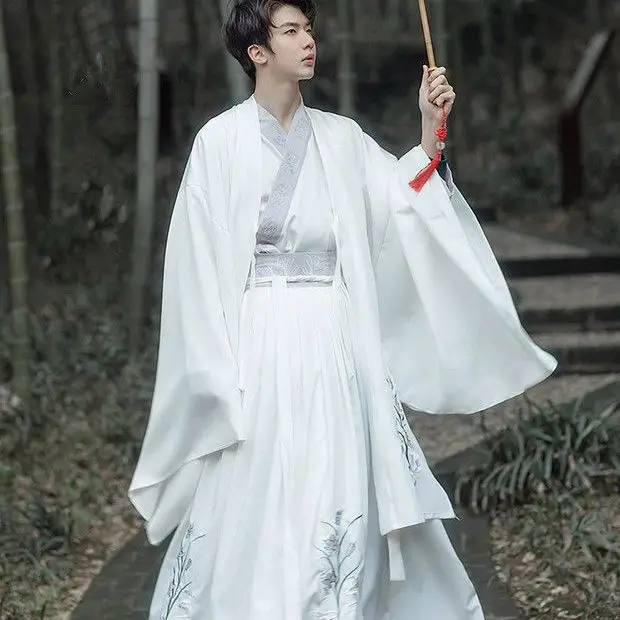 

Костюм женский Hanfu с воротником-стойкой, широкими рукавами и вышивкой