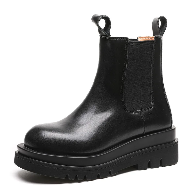 

same Chelsea boots women's new fall / winter 2020 British wind pipe chimney boots short boots with thick soles