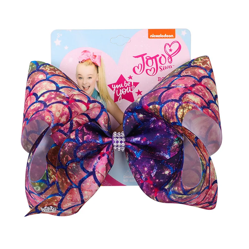 7 &quotJoJo Siwa Русалочка лента с принтом банты для волос детей ручной работы со