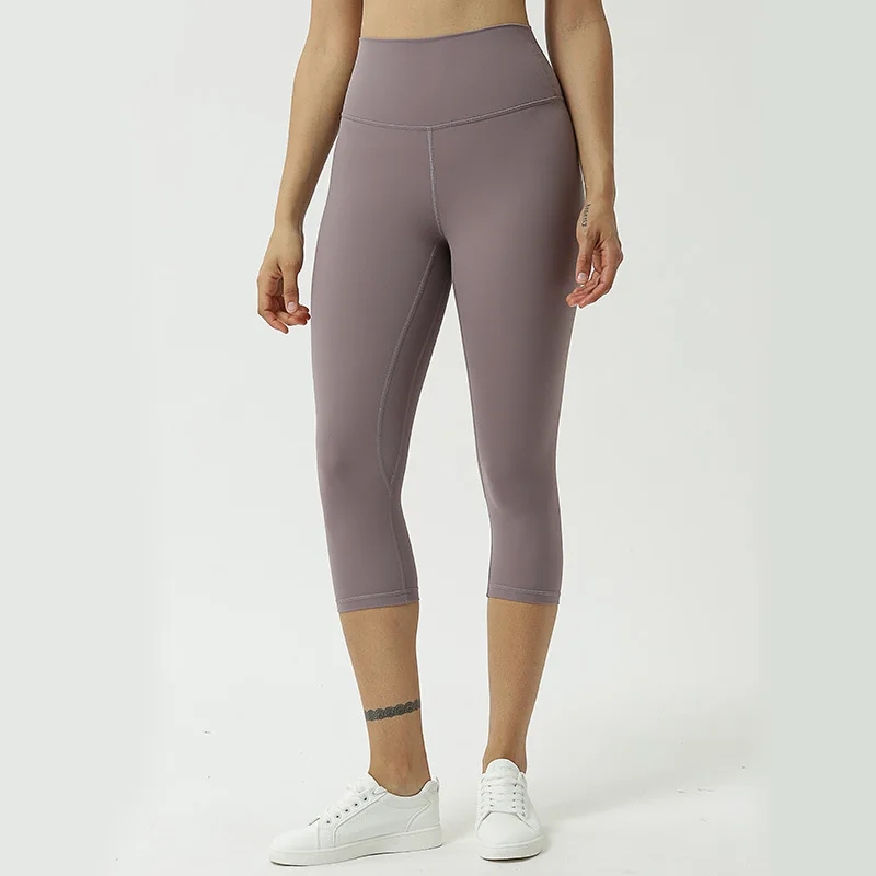 

R&W Women Calf Pants Sports Leggings HIIT High Exercise Fitness Pocket Hip Up Legging Jogger Womens Squat Proof Pants Pocket