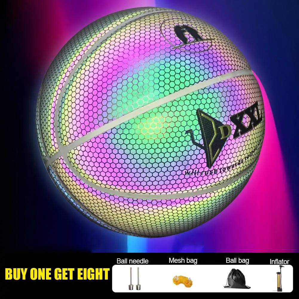 

PU Luminous Basketball Set Light Up Basketball Outdoor Night Game Basketball Street Glowing Training Tool Free Shipping