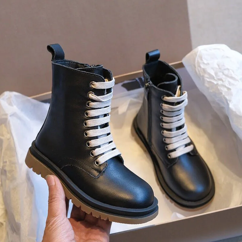 Детская обувь кожаные ботинки Martin для девочек осень 2020 модные новые в британском