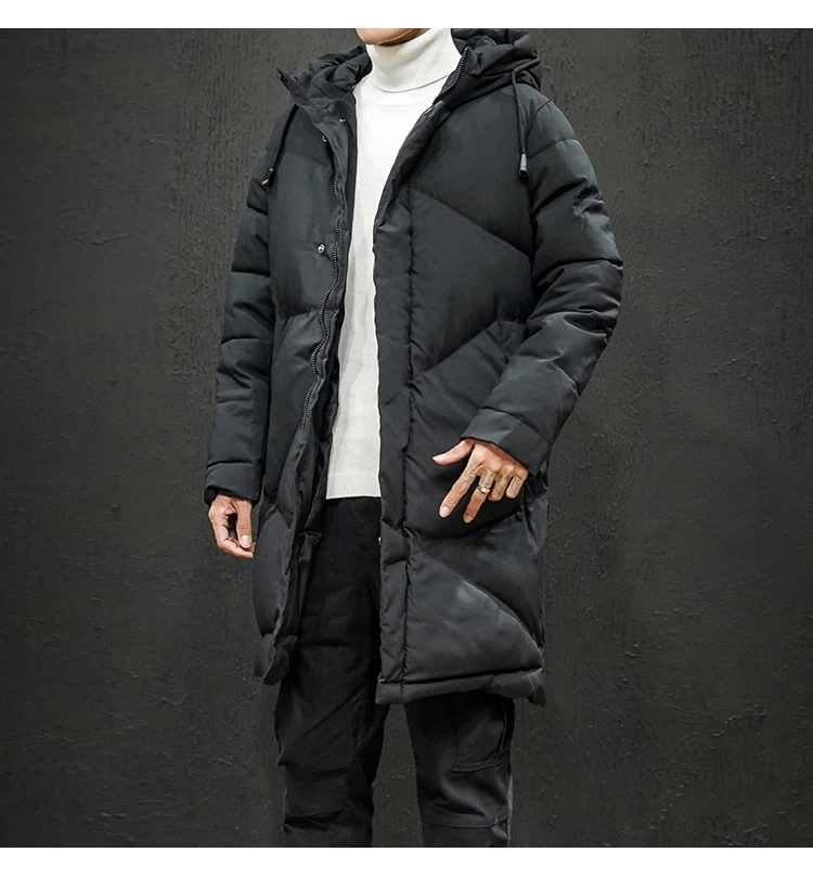 New style loose plus size Japanese men's winter mid-length down jacket cotton jacket plus size men's clothing