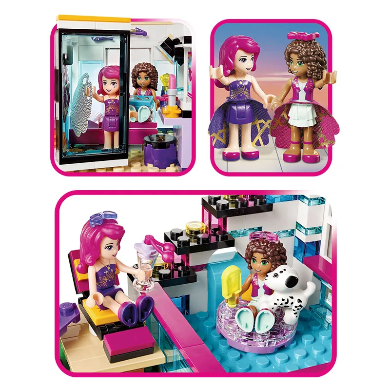 760pcs Pop Star Livi's House Building Block Compatible 41135 Friends For Girls Figures Bricks Educational Toys Children | Игрушки и