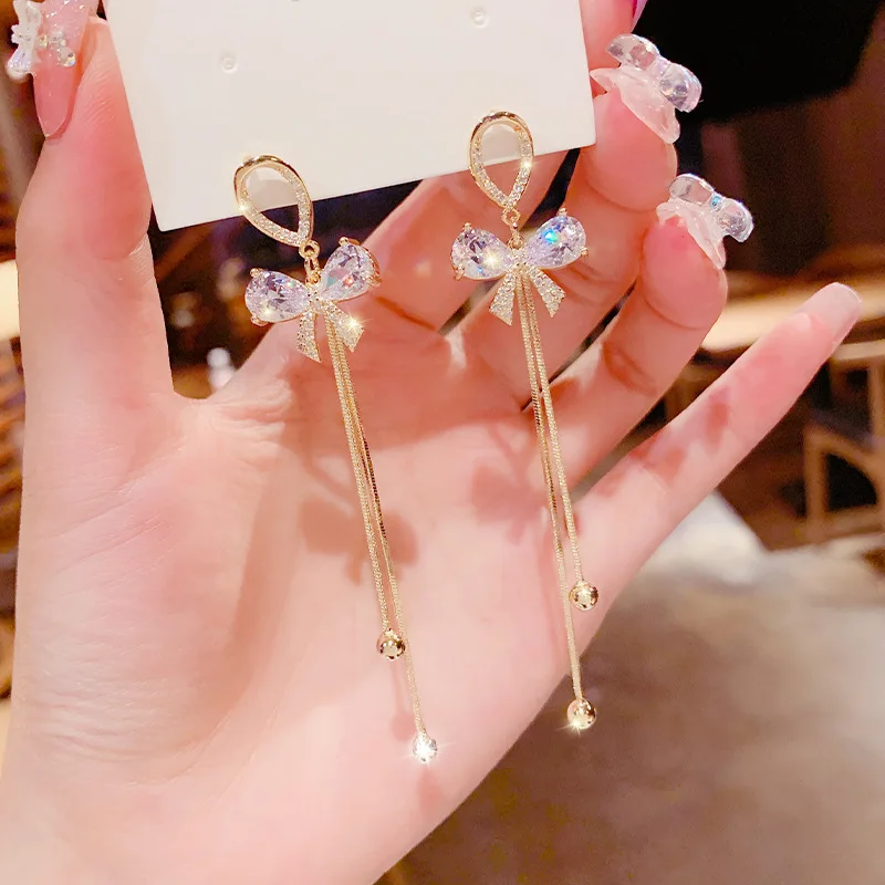 

Fashion Butterfly Tassel Drop Earrings For Women Vintage Jewelry Party Wedding Bridal Accessories Trendy Dangle Earrings