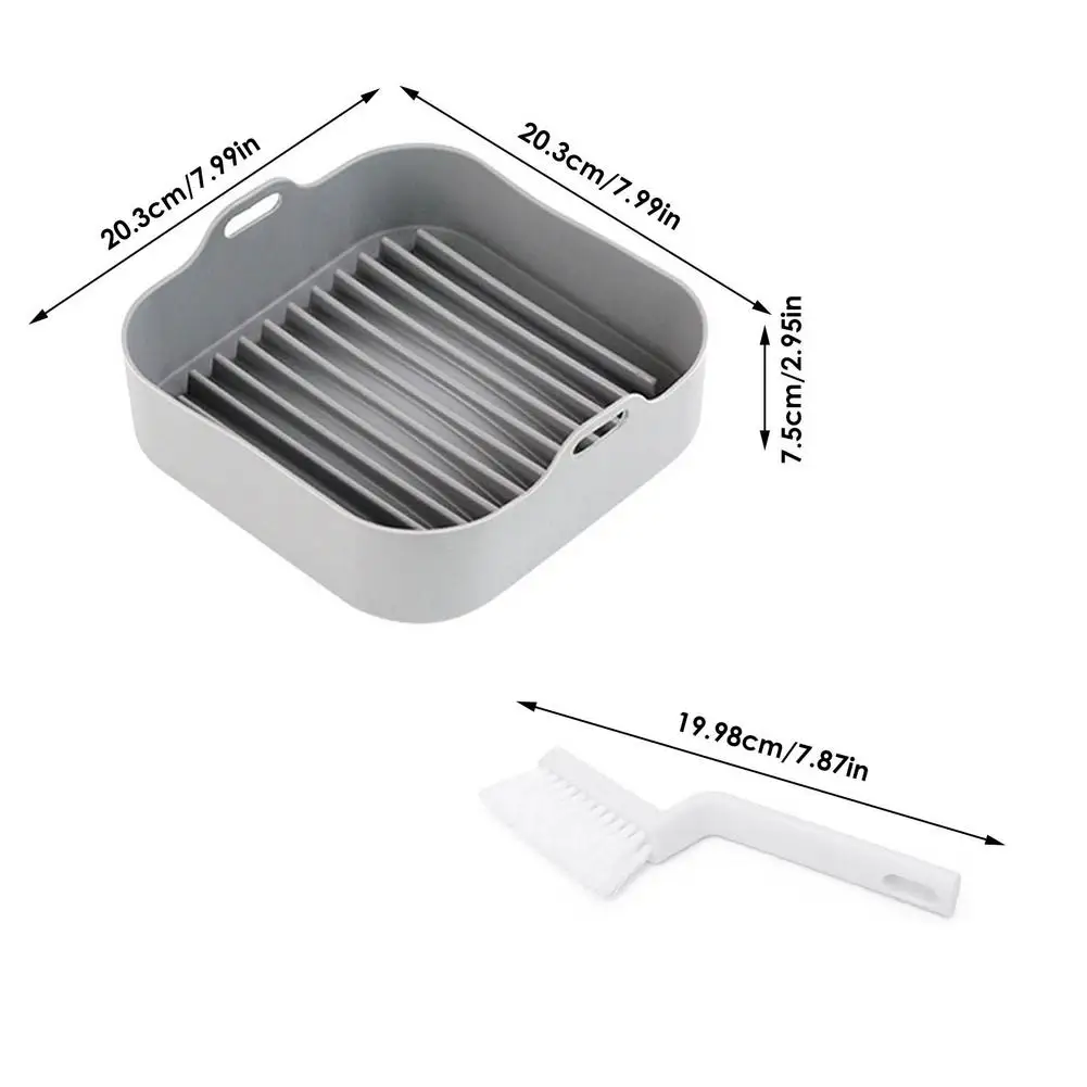 

Silicone Air Fryer Pot Reusable Multi Functional Air Fryers Oven Accessories Heat-resistant Food Fried Bread Pizza Baking Pot