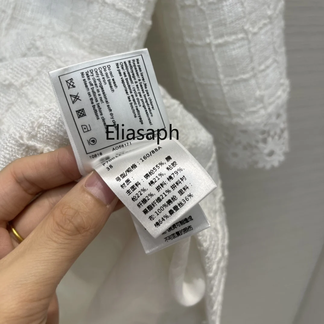 

Runway Design Tweed Dress for Women 2021 New Lapel Long Sleeve White Dress Fashion Lace Flower Pocket Top Quality Casual Dresses