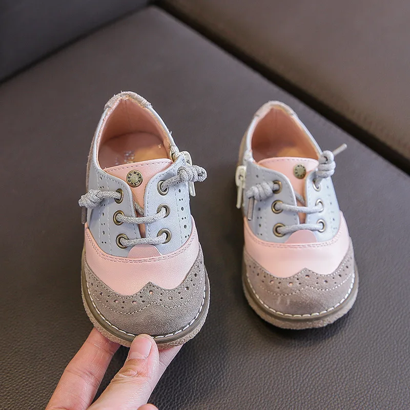 Весенние детские повседневные кожаные туфли обувь принцессы на мягкой подошве в