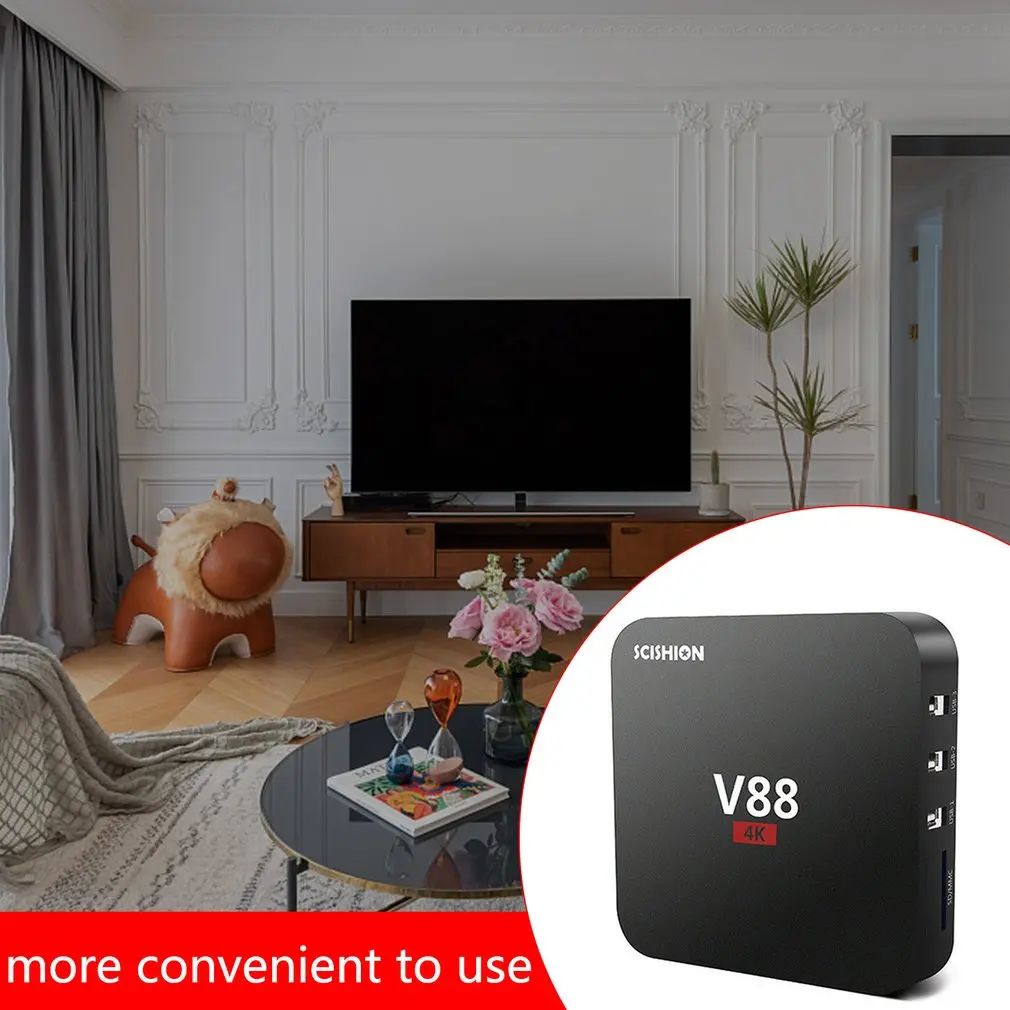 Домашний кинотеатр V88 RK3229 Смарт ТВ-приставка проигрыватель 4k четырехъядерный