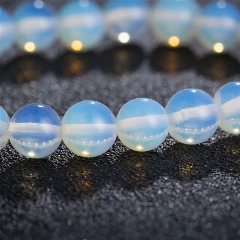 

Fashion 8mm Round Crystal Moonstone Natural Stone Stretched Beaded Bracelet for Women