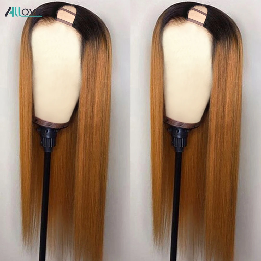 Парик U образной формы для женщин парик из светлых человеческих волос с эффектом