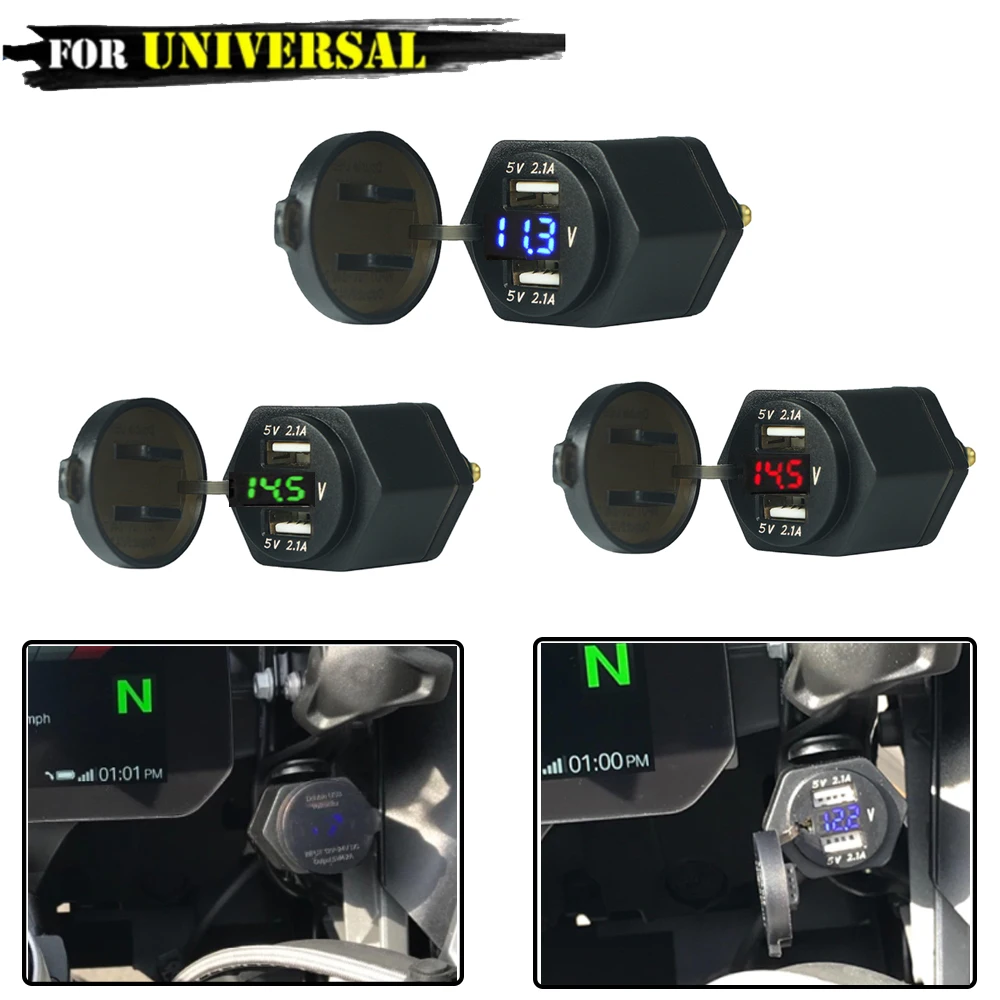 

Motorcycle Dual USB Charger DIN Hella Plug For BMW R1250GS F900XR G310GS For Tiger 800 XCX Explorer 1200 For Ducati Multistrada