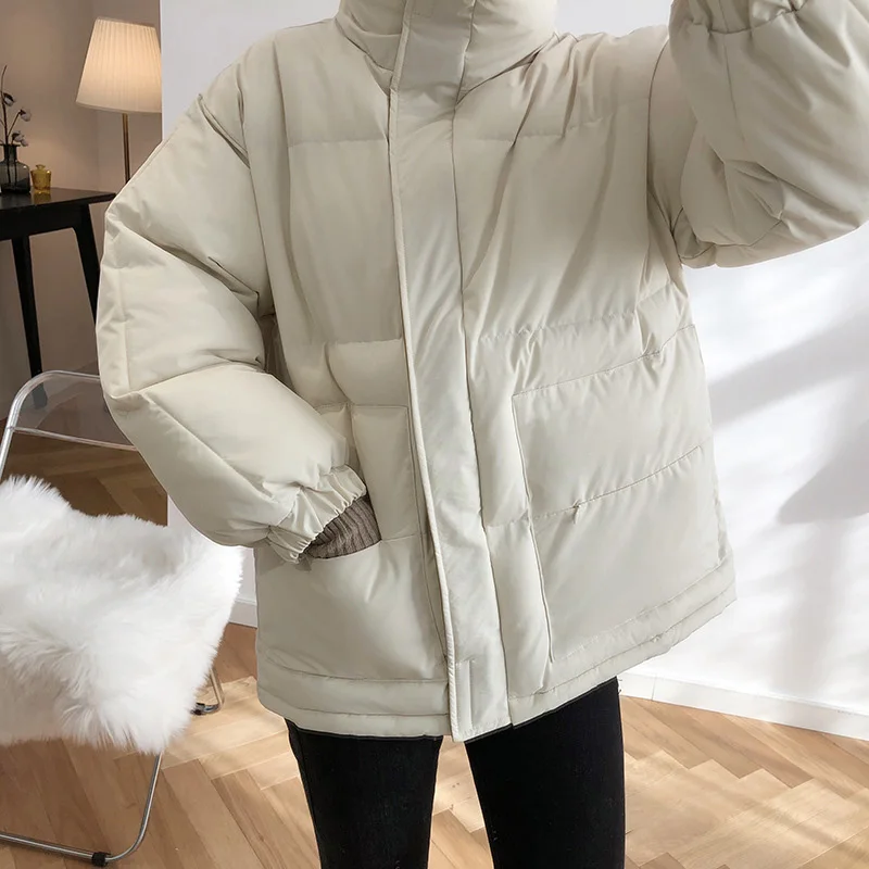 Winter Warm and Thick Women's Down Jacket Short Color Matching Parka Coat Jacket 2021 New Magic Elegant Women Bread Jacket
