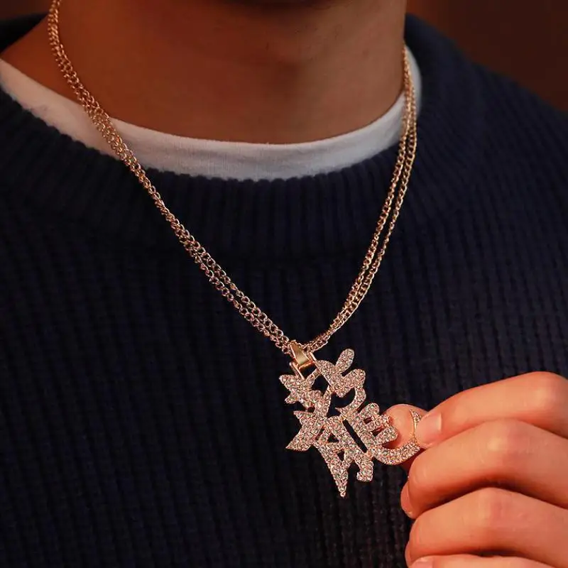 Ожерелье с кристаллами в китайском стиле ожерелье китайским персонажем дракона