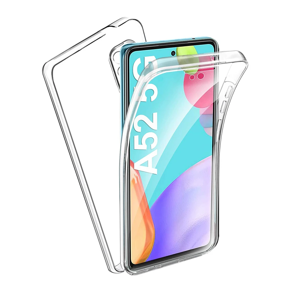 Double-sided gel TPU silicone + PC protection 360 ° ultra thin tough hard case for Samsung Galaxy A52 (5G) 6.5