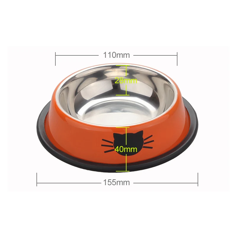 

Stainless Steel Paint Dog Cat Bowls Anti-fall Non-slip Durable Feeding Feeder Water Bowl For Dogs Cats Outdoor Travel Product