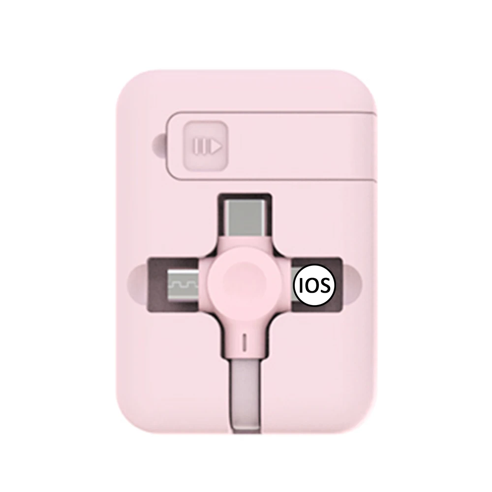 

3 in 1 Portable Retractable Charging Cable Type C Fast Charger Cable Micro USB Quick Charge Cord for iPhone Android Mobile Phone