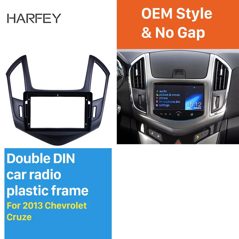 Harfey OEM стиль двойной Din в черной рамке 9 дюймов для Chevy Chevrolet Cruze 2013 Fascia панель ободка