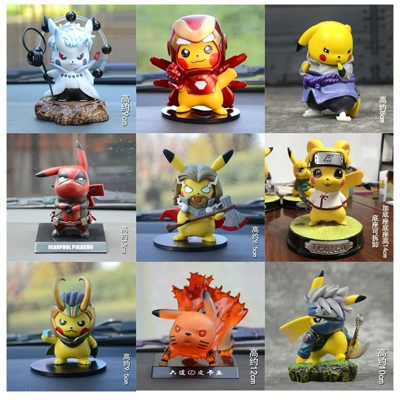 TAKARA TOMY Cos Narutoes Железный человек фигурка героя Покемон Пикачу автомобильные