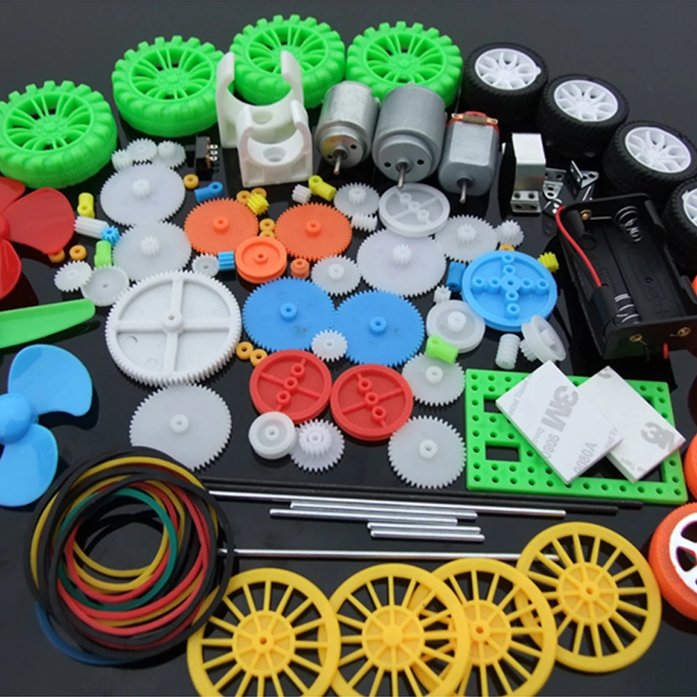 112Pcs DC Motor Kit Electric Mini &ampamp Plastic Gears Bracket Shaft Propeller For DIY Toy Car Boat Robot Scientific Experiment | Игрушки и
