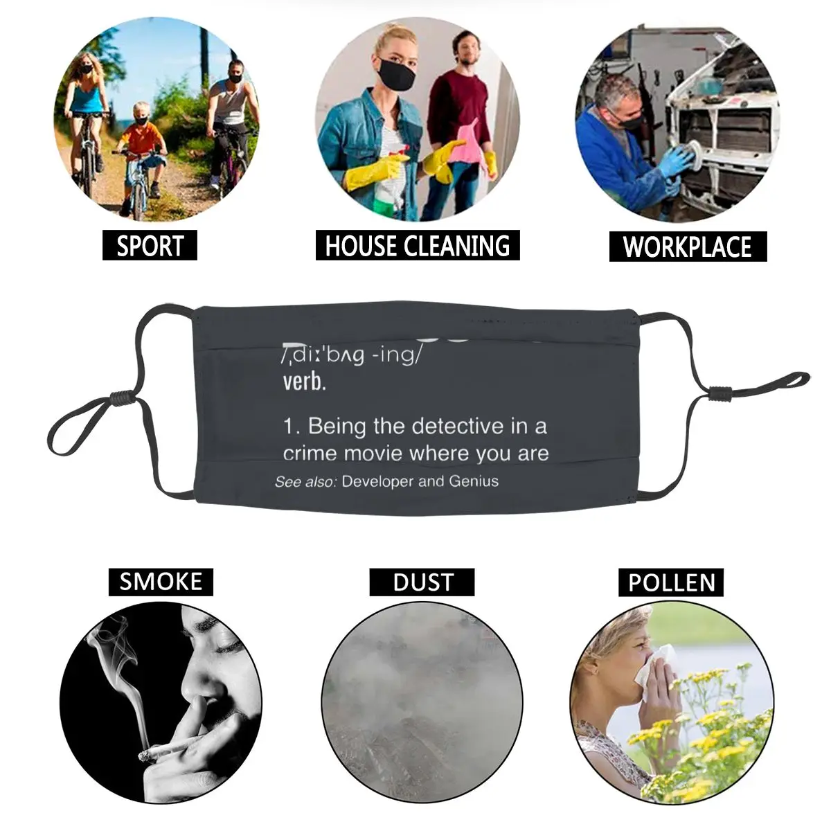 

Debugging Definition Programmers Coding Reusable Face Mask Printed Dustproof Protection Mask Respirator Muffle