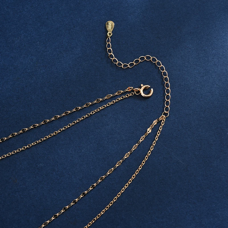 

925 Sterling Silver Simple Stars Double Layer Choker Shiny Zircon Moon Pendants Necklaces For Women Gift Fine Jewelry NK092