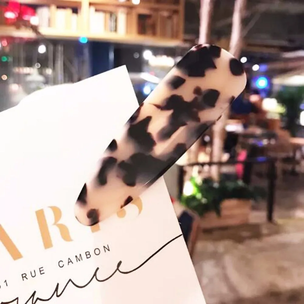 Популярные Модные простые заколки для волос акриловые с леопардовым принтом