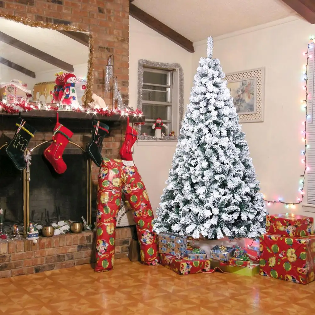 

6FT Christmas Tree PVC Flocking Christmas Holder Tree 750 Branches Decorations For Home Decor USA Warehouse Fast Shipping