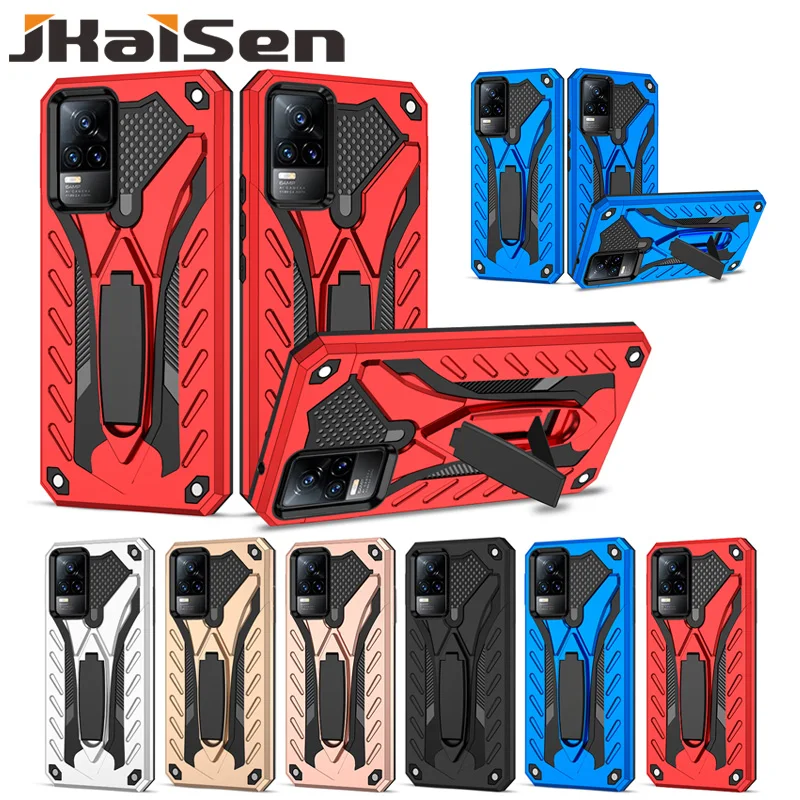 

JKaiSen Strong Anti-Drop Bracket Phone Case For VIVO V21 V21E 4G Shockproof Kickstand Protective Cover For VIVO V21 V21E 5G