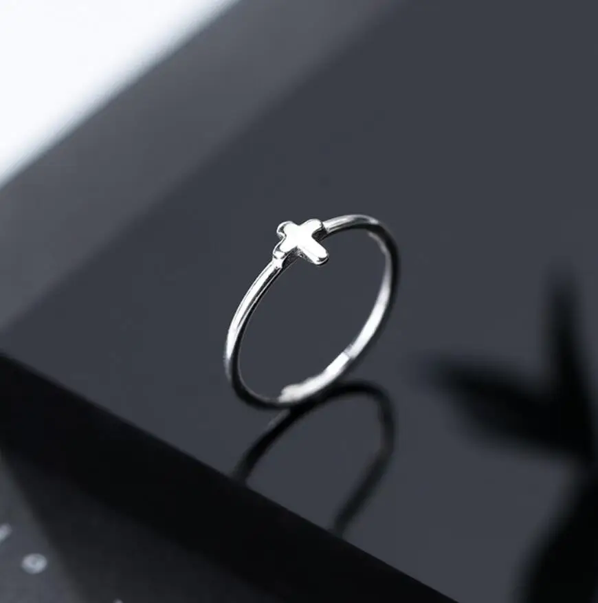 S92-5 Sterling SIL Fashion Jewelry Tiny Cross Knuckle Midi Thin Band Ring A3485 | Украшения и аксессуары