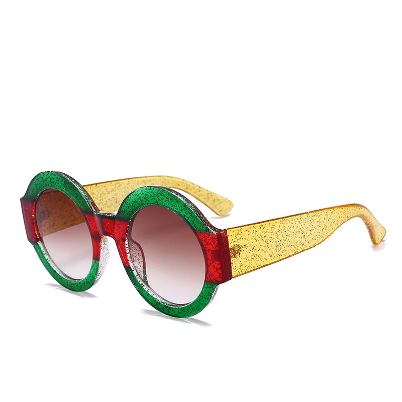 

Free shipping New three color frame fashionable round decorative sunglasses
