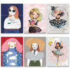 Алмазная картина сделай сам на стену, милая девушка, наклейка, картина 5D, полная круглая дрель, иллюстрации, вышивка крестиком, мультяшный Декор для дома, вышивка