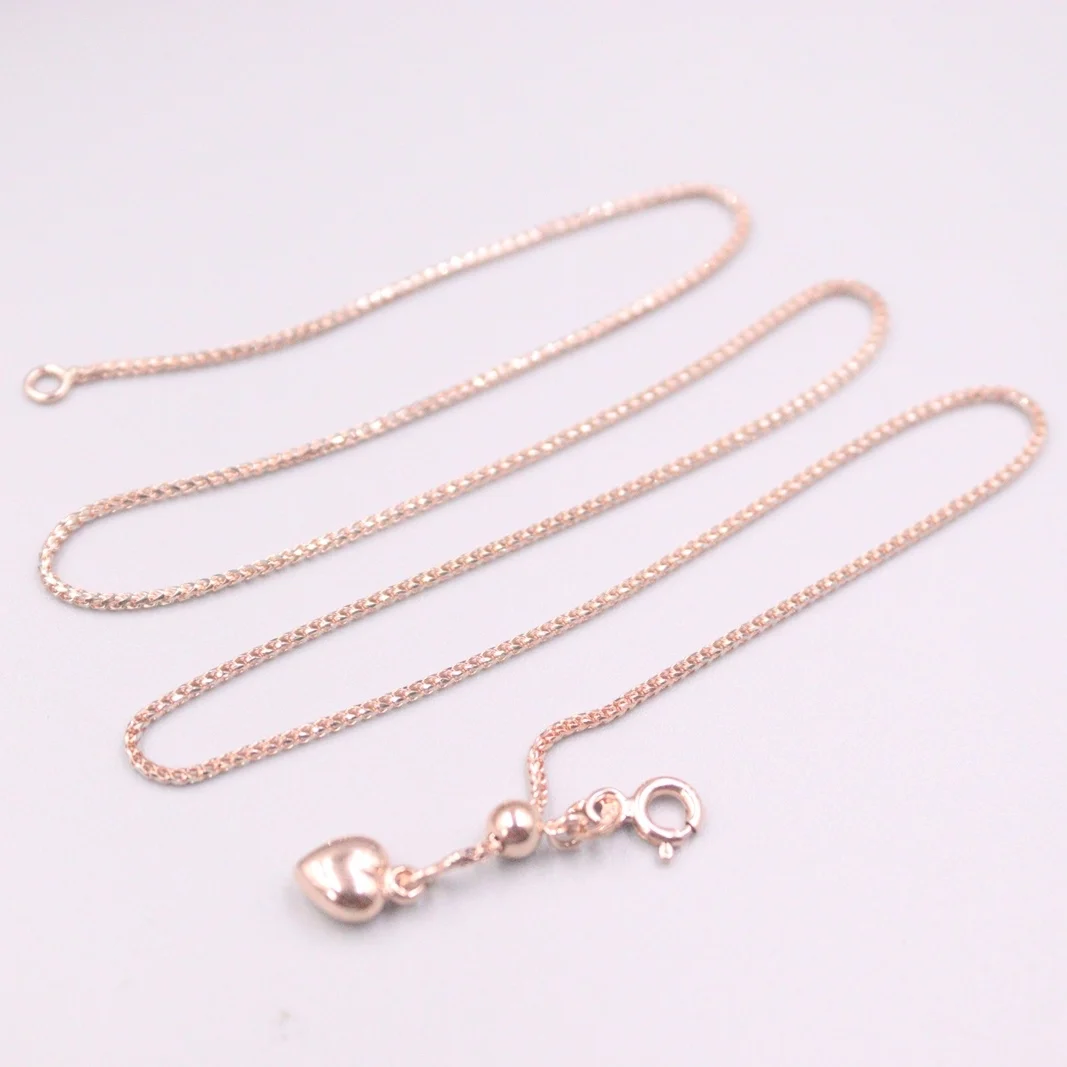 ?? Yu750-女性用ピンクゴールドのネックレス,18K,1.1mm,女性用ファインチェーン,チョーカー,18インチ