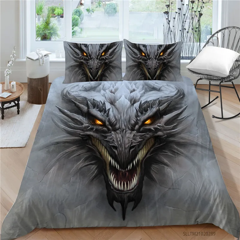 

3D Bedding Set Queen Size Comforter Cover Set King Full Double Boys Girls Room Bedclothes Animals Design 2/3 Pcs