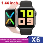 1,44 дюймов X6 Смарт-часы для мужчин и женщин, 44 мм вызовов через Bluetooth Смарт-часы фитнес Браслет монитор сердечного ритма PK IWO 13 X7 X8 T500 T900