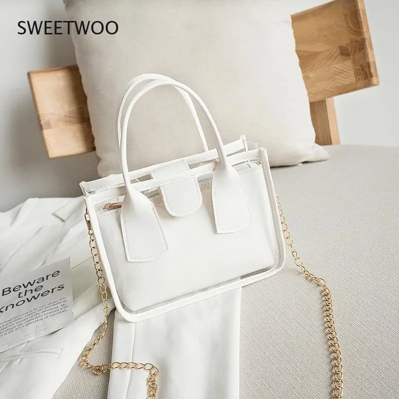 

Bag Female Transparent Mother-And-Child Bag Pure Color Simple Portable Shopping Bag One-Shoulder Messenger Bag Clutch Handbags