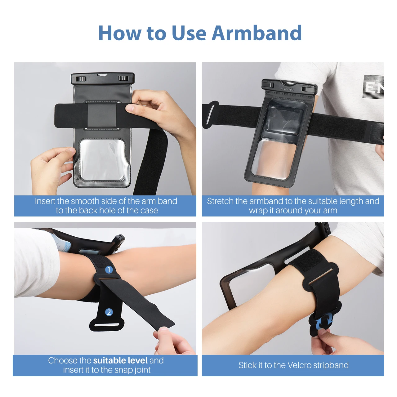 2pcs mpow waterproof phone bag case with armband waterproof ipx8 universal smartphone dry bag phone case pouch for iphone 1312 free global shipping