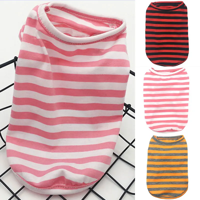 

Sleeveless Dog Clothes Thin Striped Two Legs Summer Pet Vest Fashion Summer Comfortable Animal Clothes Colorful Pet Supplies