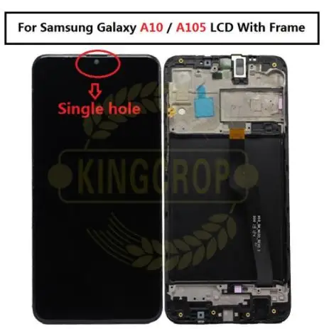 Для samsung galaxy A10 lcd дигитайзер A105/DS A105F A105FD A105M дисплей сенсорный экран с рамкой дигитайзер для samsung A10 lcd - Цвет: dual card frame