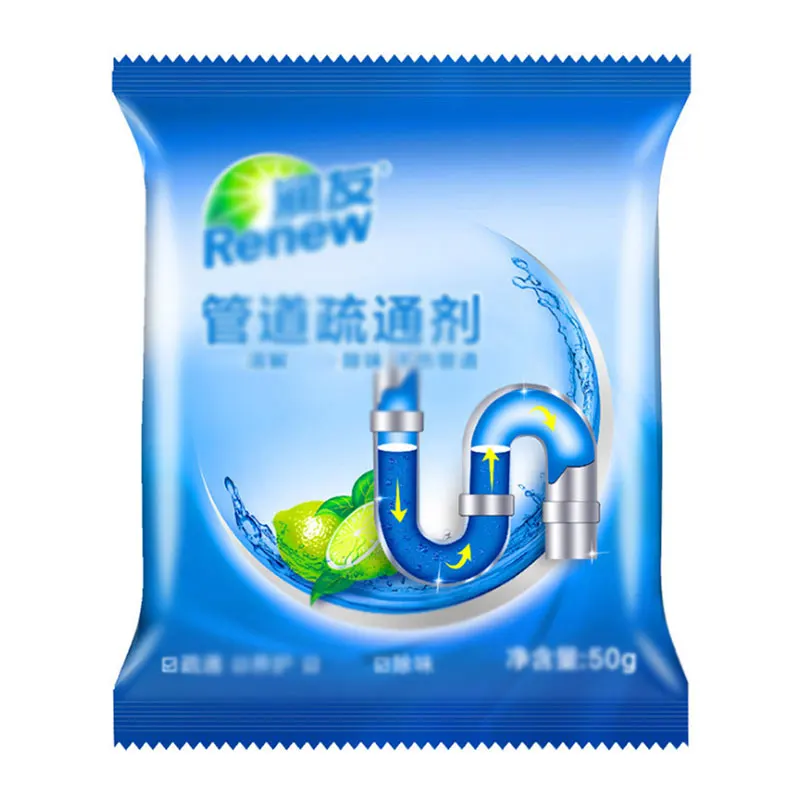 

50g Household Drain Cleaner Deodorant Kitchen Toilet Bathtub Sewer Blocking Cleaning Powder Pipe Dredging Tool Prevent Blockage