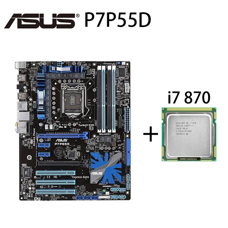 Kaufen LGA 1156 Asus P7P55D + CPU Intel I7 870 16GB DDR3 SATA II 2,93 GHz Intel P55 Desktop P55 Placa-Mãe 1156 Overlocking Verwendet ATX