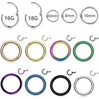 1pc surgical steel clicker nose piercing hoop fashion helix cartilage earrings labret septum piercing segment nose ring jewelry