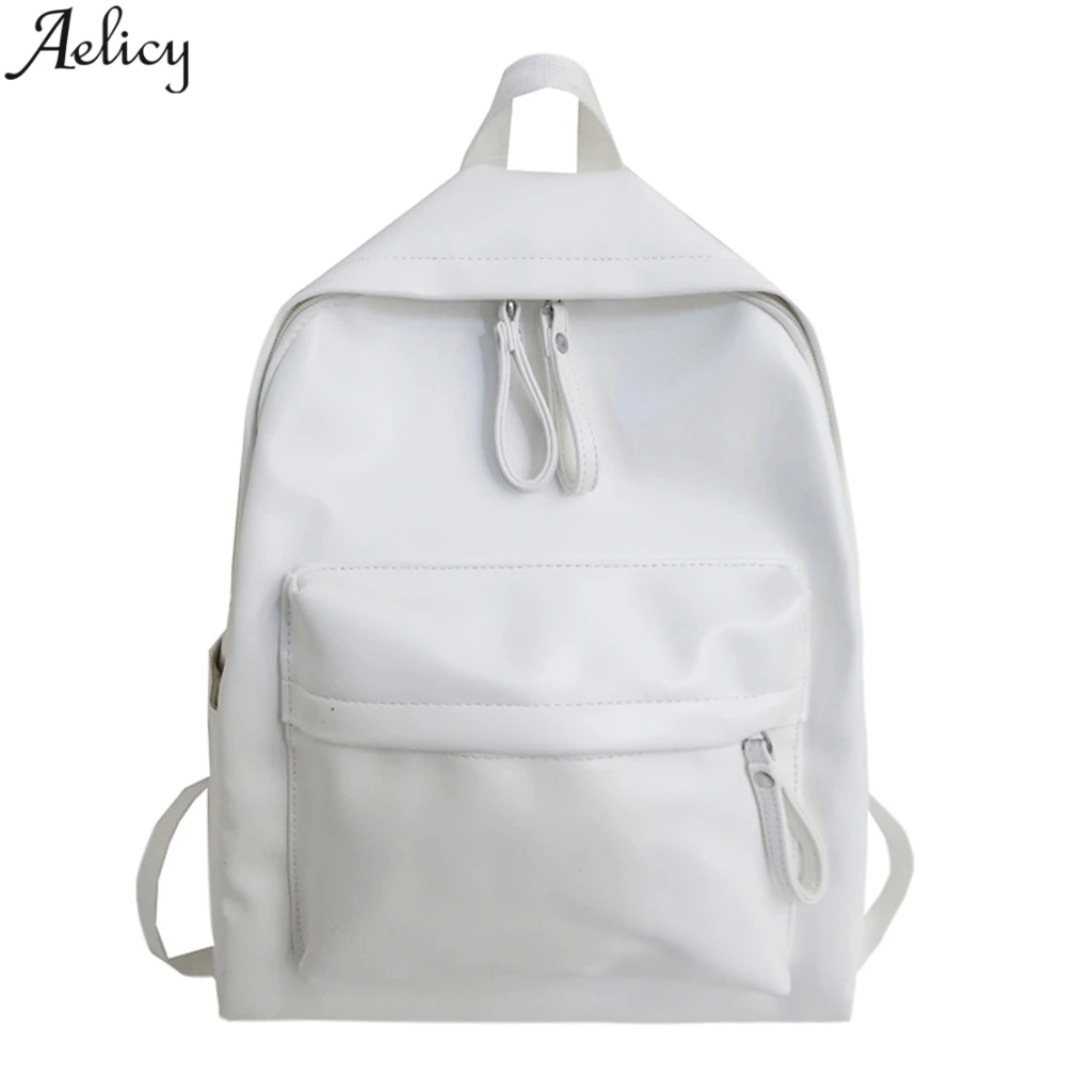 Женские Классические кожаные рюкзаки Aelicy студенческий школьный ранец