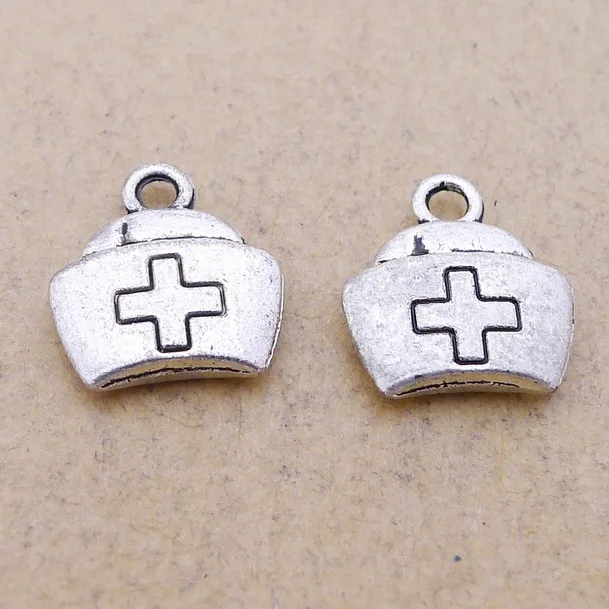 

Подвеска для изготовления ювелирных изделий в античном стиле, серебряная шляпа медсестры, медицинский Шарм, 20 шт./лот, 13*12 мм