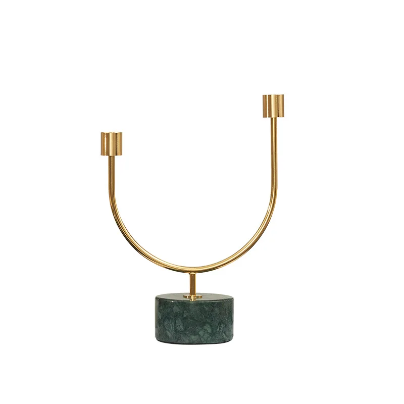 

Nordic Marble Luxury Table Gold Candlestick Candle Household Romantic Candlelight Dinner Candlestick Decoration Ornaments