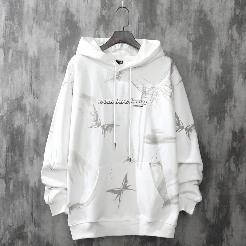 

Anime Tian Guan Ci Fu Cosplay Costume White Hoodies Sweatshirt Men Harajuku Butterfly Print Pullovers Sweatshirt For Women CS496